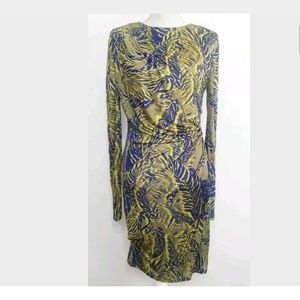 Matthew Williamson Yellow Leaf Print Dress Sz 12